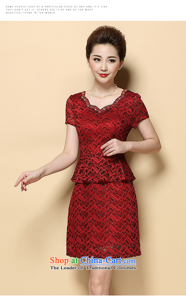 Xin Xi Zhi  &2015 new summer mother Sau San short-sleeved dresses temperament leave two kits wedding-dress #6385 red XXXXL picture, prices, brand platters! The elections are supplied in the national character of distribution, so action, buy now enjoy more preferential! As soon as possible.