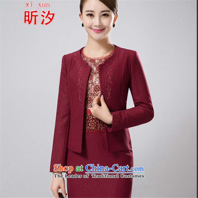 Xin Xi Zhi? _ wedding package install MOM two kits spring 2015 middle-aged jacket wedding dresses _6387 Women's Maroon?XL