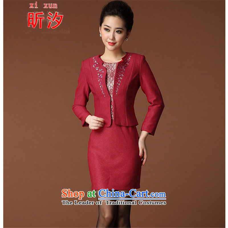 The litany of desingnhotels  wedding ceremony older large &2015 Code women's mother kit two short-sleeved dresses #6398 red 3XL, Xin Xi Zhi Xun (xi) , , , shopping on the Internet