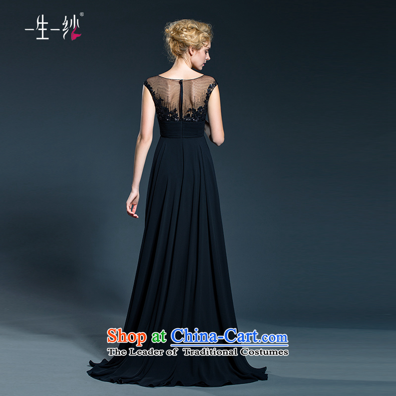 A lifetime of evening dresses long moderator female black dinner dress round-neck collar slotted shoulder 502411448  160/84A black thirtieth day pre-sale, a Lifetime yarn , , , shopping on the Internet