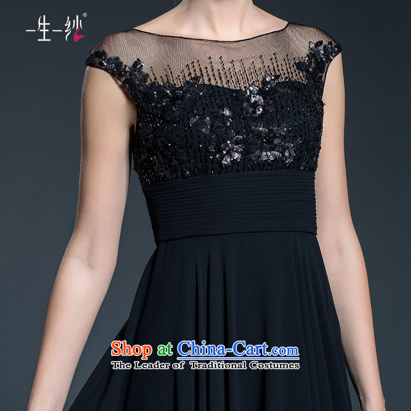 A lifetime of evening dresses long moderator female black dinner dress round-neck collar slotted shoulder 502411448  160/84A black thirtieth day pre-sale, a Lifetime yarn , , , shopping on the Internet