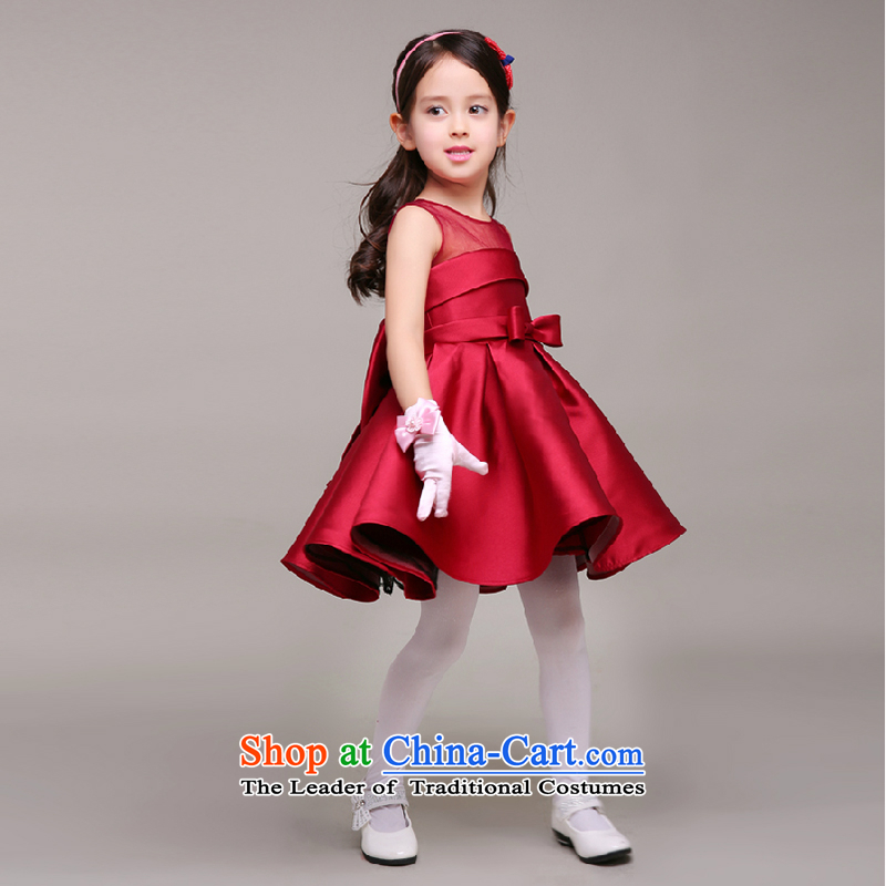 The first white into about 2015 new summer children girls birthday dress marriage Flower Girls performed under the auspices of Princess skirt parent-child small dark red dress 100cm, white first into about shopping on the Internet has been pressed.