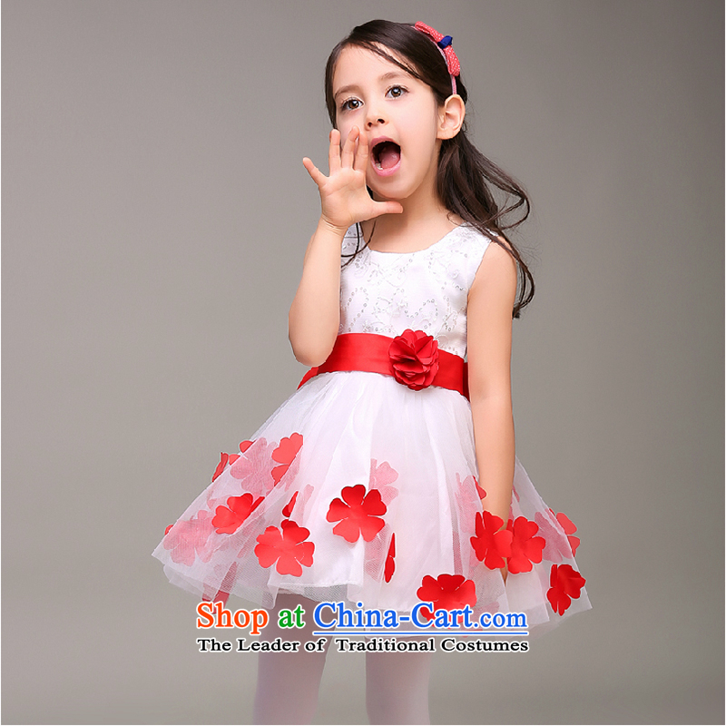 The first white into about 2015 children dress princess skirt girls show spring and summer evening dresses Flower Girls wedding dress dances bon bon white flowers 110cm, services white first into about shopping on the Internet has been pressed.