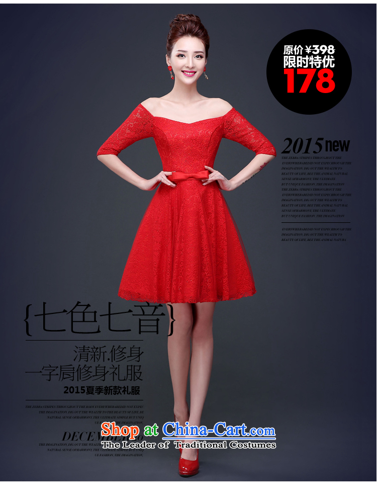7 7 color tone 2015 New Red slotted shoulder marriages lace Korean bows wedding dresses L043 services tailored red (non-refundable) Picture, prices, brand platters! The elections are supplied in the national character of distribution, so action, buy now enjoy more preferential! As soon as possible.