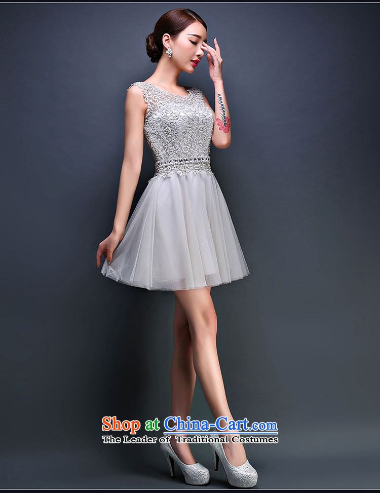 Pure Love bamboo yarn luxurious new bride Dress Short of dress wedding dress yarn stage performances bridesmaid dress Gray L picture, prices, brand platters! The elections are supplied in the national character of distribution, so action, buy now enjoy more preferential! As soon as possible.