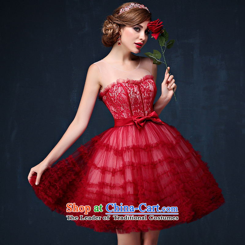 The bride wedding dress bows services evening dress Korean shoulders video thin bride red bows service, with banquet dinner dress dark red PUERTORRICANS waist 2.0), Mrs Alexa Lam Roundup , , , shopping on the Internet