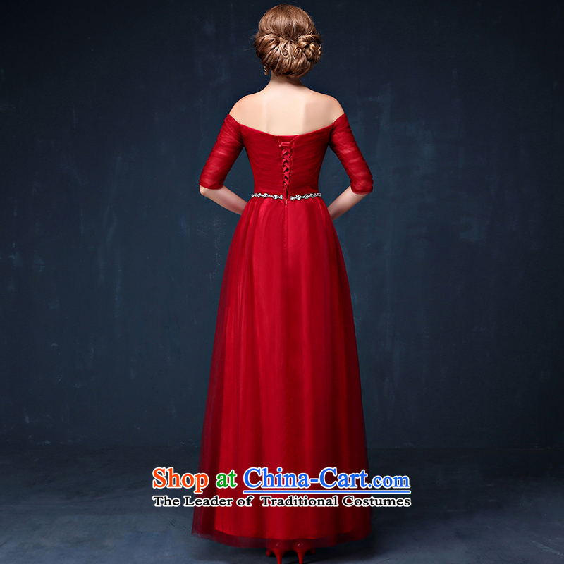 The bride dress new 2015 wine red slotted shoulder length of video thin evening dress with a drink service     Summer Wine red XXL( waist 2.4), Mrs Alexa Lam Roundup , , , shopping on the Internet