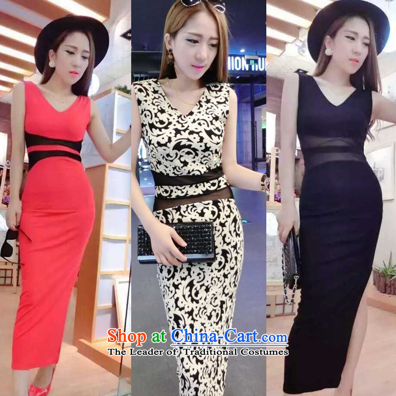 Selina Chow Siao sexy Western Wind skirt deep V package and porcelain Sau San dresses skirts are Code 705 female black