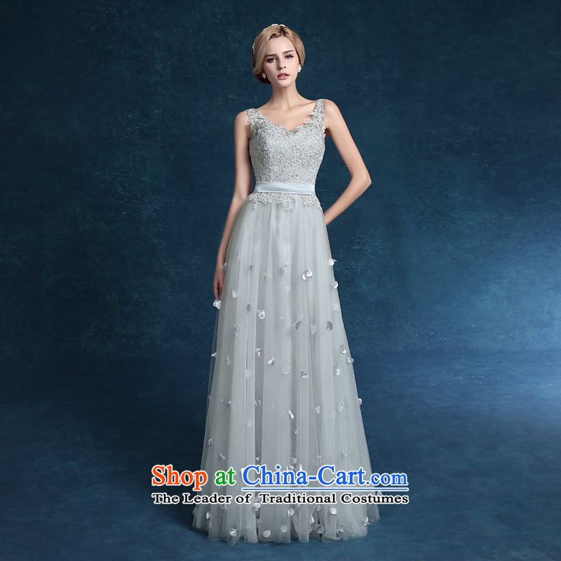 Each new 2015 Connie evening dresses silver gray shoulders Sau San marriages to a high standard and style dinner drink service dress Silver Gray Light Gray tailored, does not allow for every JIAONI stephanie () , , , shopping on the Internet