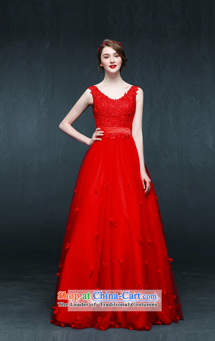 Yong-yeon and bride wedding dresses 2015 bows services usual zongzi color lace long V-Neck Strap evening dresses dresses red color made no allowance picture size, prices, brand platters! The elections are supplied in the national character of distribution, so action, buy now enjoy more preferential! As soon as possible.