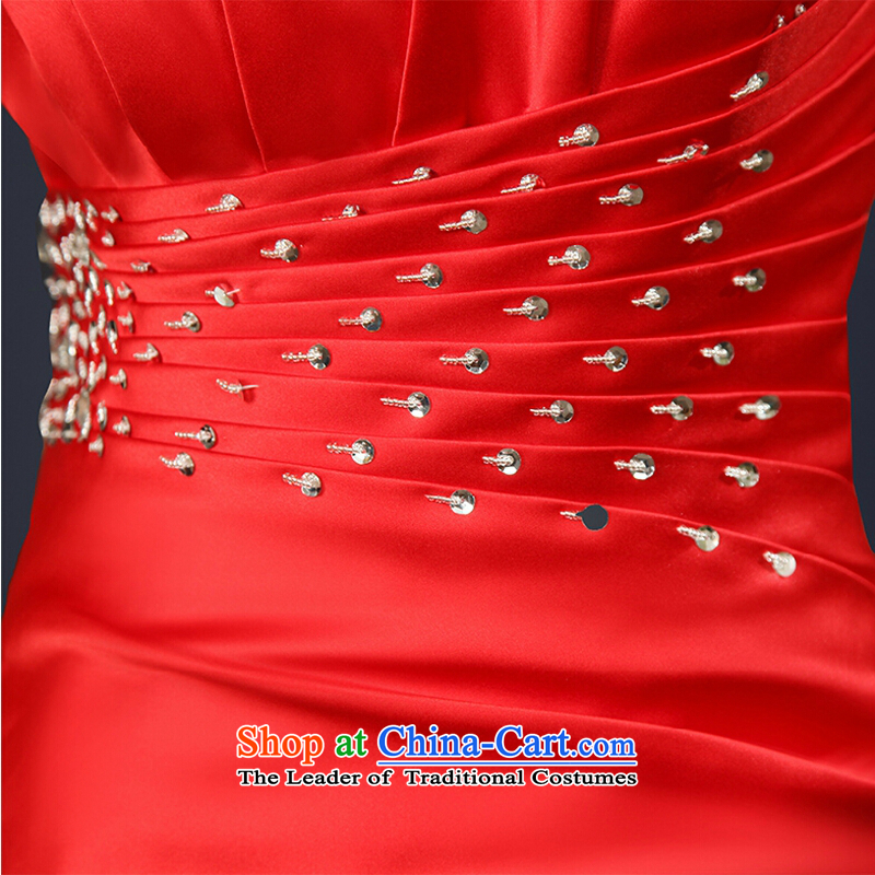 Yong-yeon and bride services 2015 Summer bows New Evening Dress Short of red banquet Sau San dress shoulder bridesmaid to serve short skirts of the red color of the made-to-size is not a replacement for, Yong-yeon and shopping on the Internet has been pressed.