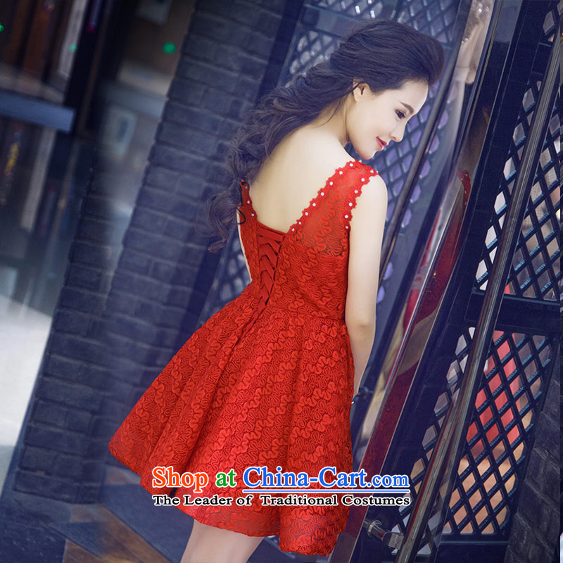 Love of the life of the new 2015 Summer Korean upscale embroidering a field shoulder straps red dress marriages bows to red , L, love of the overcharged shopping on the Internet has been pressed.
