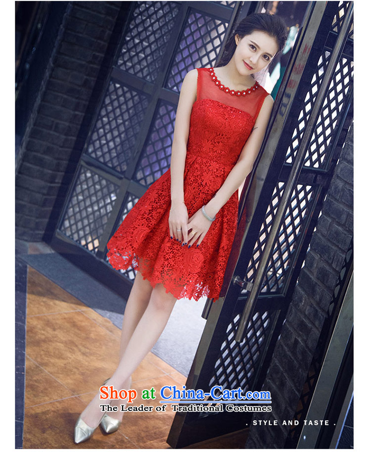 Love of the life of the new Word 2015 Summer Korean shoulder foutune zipper, Red Dress lace diamond round-neck collar small red dress L picture, prices, brand platters! The elections are supplied in the national character of distribution, so action, buy now enjoy more preferential! As soon as possible.