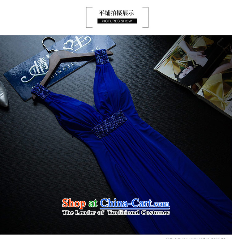 Love of the life of the new 2015 sexy deep V-Neck Crowsfoot Sau San video upscale banqueting dress thin blue long skirt blue S picture, prices, brand platters! The elections are supplied in the national character of distribution, so action, buy now enjoy more preferential! As soon as possible.