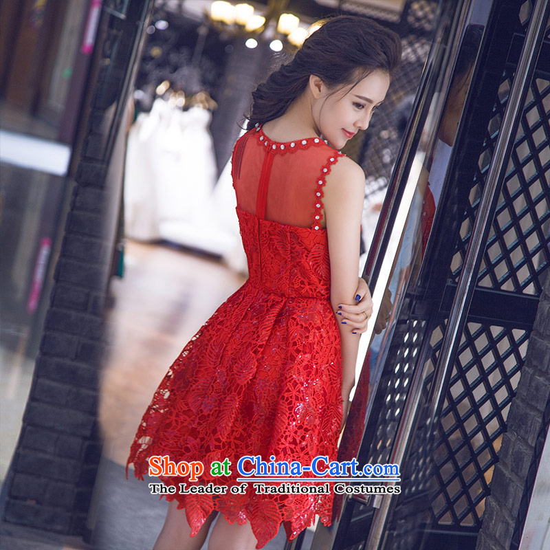 Love of the overcharged new stylish Sweet Word 2015 shoulder anointed chest Korean version of large red lace zipper, bridal dresses and skinny graphics dresses wedding dress a field shoulder XS, love of the overcharged shopping on the Internet has been pressed.