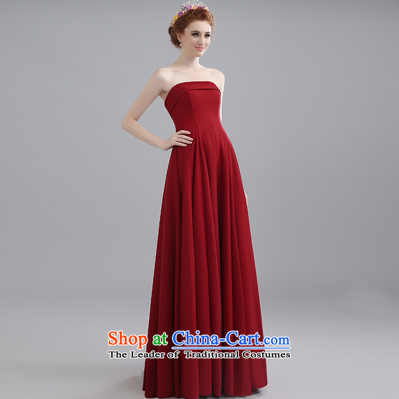 Toasting champagne bride services 2015 Marriage bows evening dresses long bridesmaid to erase to align the red chest bows dress summer female dark red can be made plus $30 does not return, Yi Sang Love , , , shopping on the Internet