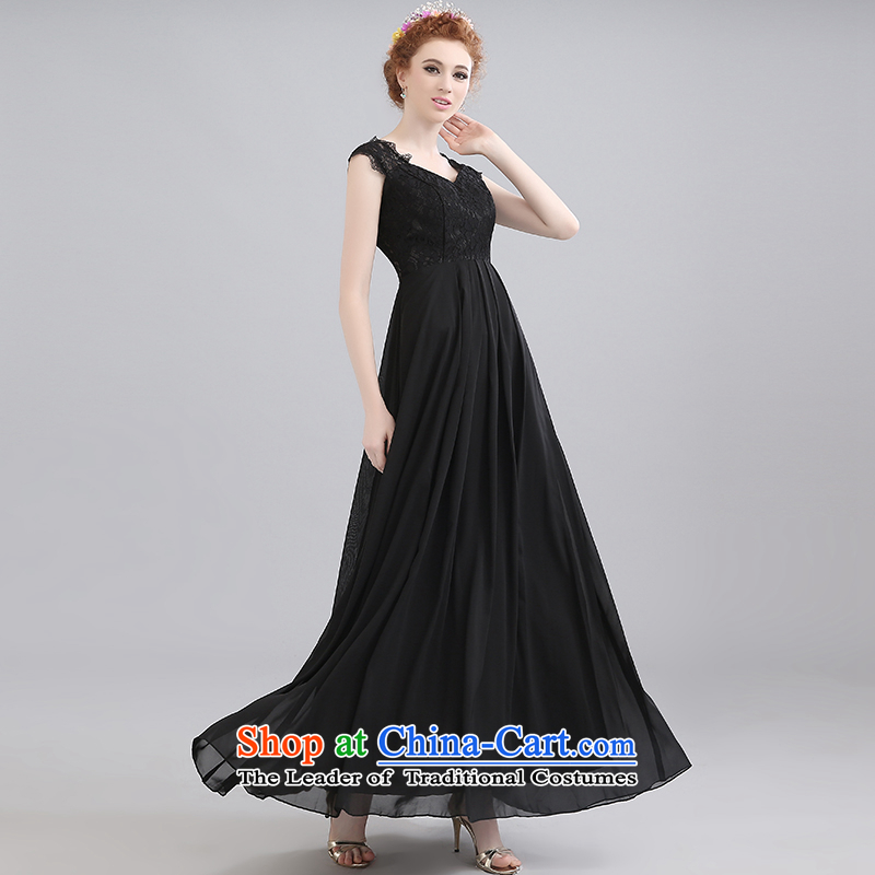 Wedding dress summer new short-sleeved to align the banquet dinner dress upscale shoulders to align the long gown black can be made plus $30 does not return, Yi Sang Love , , , shopping on the Internet
