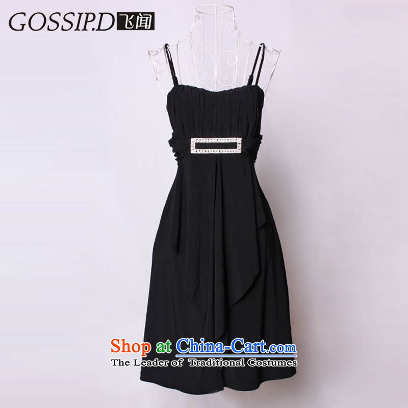 Gossip.d 2015 nightclubs dresses and sexy evening dress short of stars of the same small dress performances strap dress skirt 1109 Black S