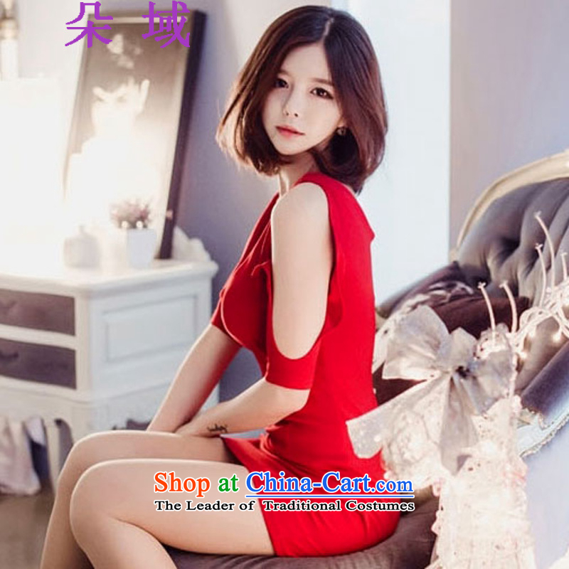 Flower domain a new summer 2015 for women Korea sexy package and Sau San bare shoulders dresses small 655 M, Red Dress skirt flower domain , , , shopping on the Internet
