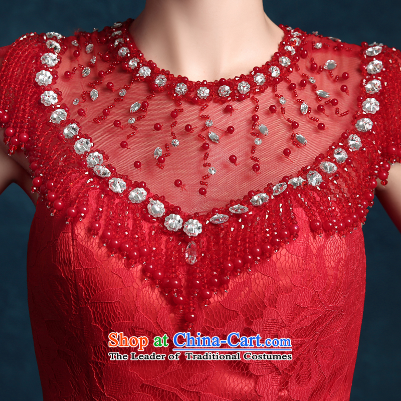 High-end marriage every Connie wedding dresses banquet evening dresses spring and summer wedding dresses moderator girl brides toasting champagne package shoulder crowsfoot services marriage long red XL, each of Sau San Ni (JIAONI) , , , shopping on the Internet
