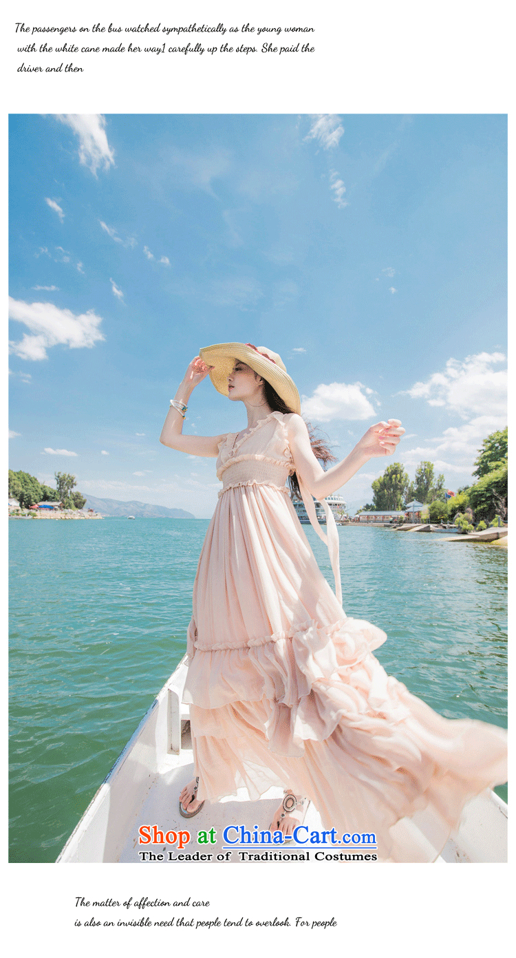 2015 Autumn is women's clothes new chiffon gliding large low his chest resort long skirt dresses dress long skirt D0601 BLUE S picture, prices, brand platters! The elections are supplied in the national character of distribution, so action, buy now enjoy more preferential! As soon as possible.