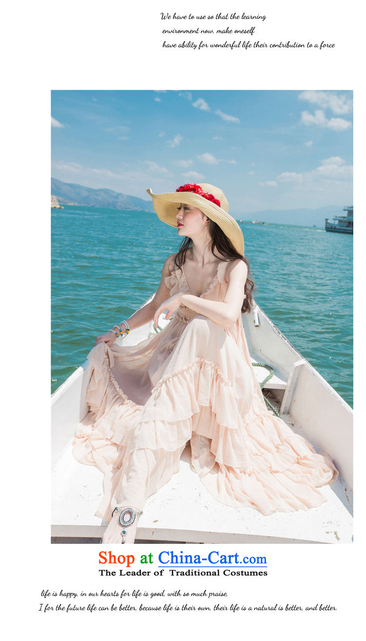 2015 Autumn is women's clothes new chiffon gliding large low his chest resort long skirt dresses dress long skirt D0601 BLUE S picture, prices, brand platters! The elections are supplied in the national character of distribution, so action, buy now enjoy more preferential! As soon as possible.