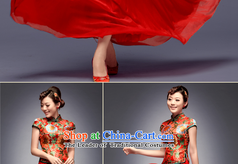 Eason Chan point new summer 2015 bride retro red wedding dress marriage long bows services red red bride qipao XXL payment for about a week shipment picture, prices, brand platters! The elections are supplied in the national character of distribution, so action, buy now enjoy more preferential! As soon as possible.