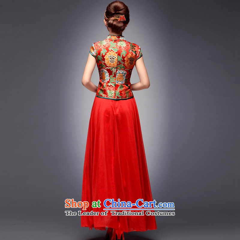 Eason Chan point new summer 2015 bride retro red wedding dress marriage long bows services red red bride qipao XXL payment for about a week shipment, Eason Chan point , , , shopping on the Internet