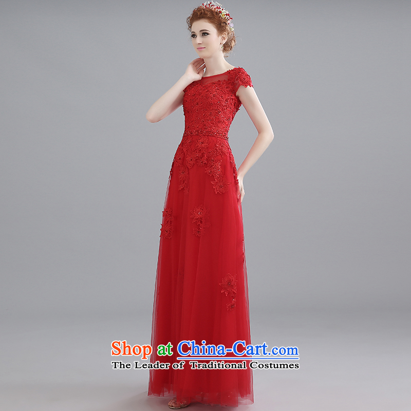 Yi Sang-bride bows services Love 2015 Marriage bows evening dresses long bridesmaid lace a field shoulder red wedding dresses red XXL, Yi love is , , , shopping on the Internet
