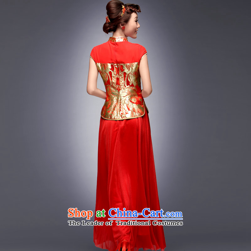 Eason Chan point in summer and autumn of 2015 the new bride cheongsam dress up with retro style improvement of Sau San bows Services Red Red M, Eason Chan point , , , shopping on the Internet