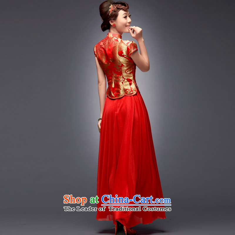Eason Chan point new tray snap 2015 embroidery retro dress long red modern Chinese cheongsam dress improved marriage red after payment of the XL for about a week shipment, point , , , shopping on the Internet