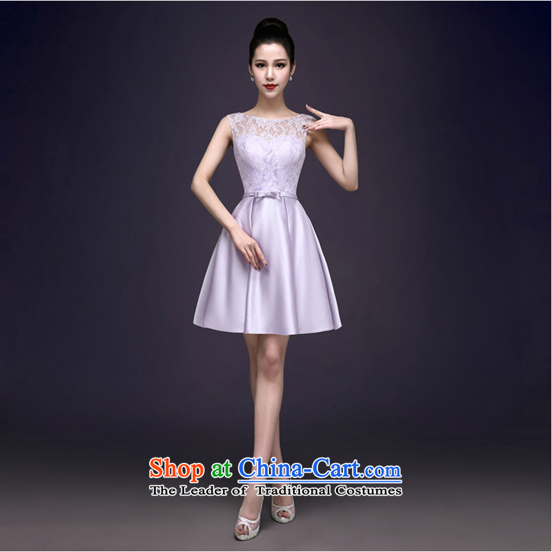 The first white into about bridesmaid dress 2015 new spring and summer evening dress short of banquet mitzvahs small dress sister skirt Female dress with a light purple tailored contact customer service