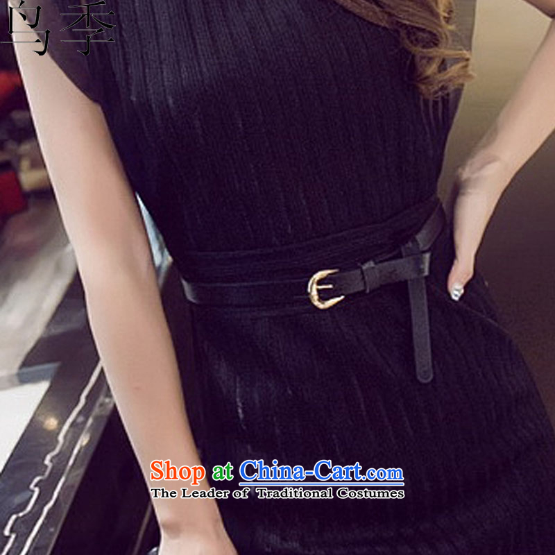 2015 summer season bird new stylish gauze Foutune of Sau San video thin package and dresses L1046 female Black Bird quarter S, shopping on the Internet has been pressed.