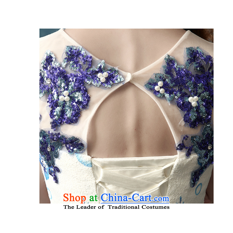 The first white porcelain into about blue back bride services Annual Dinner of the bows before the performance after short long wedding dress blue , L, white first into about shopping on the Internet has been pressed.