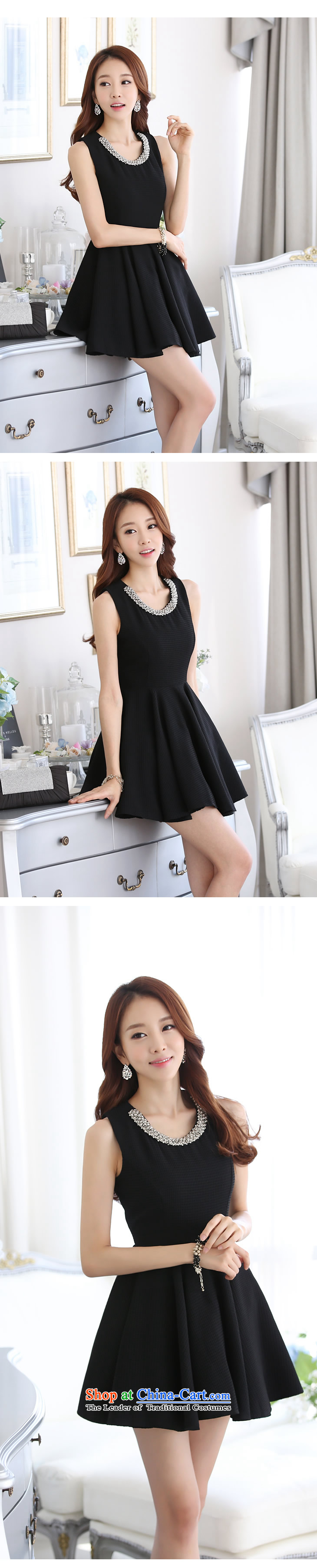  2015 summer season bird new Korean Ladies of Sau San video thin sleeveless jacket large bon bon dress dresses L1015 female black XL Photo, prices, brand platters! The elections are supplied in the national character of distribution, so action, buy now enjoy more preferential! As soon as possible.