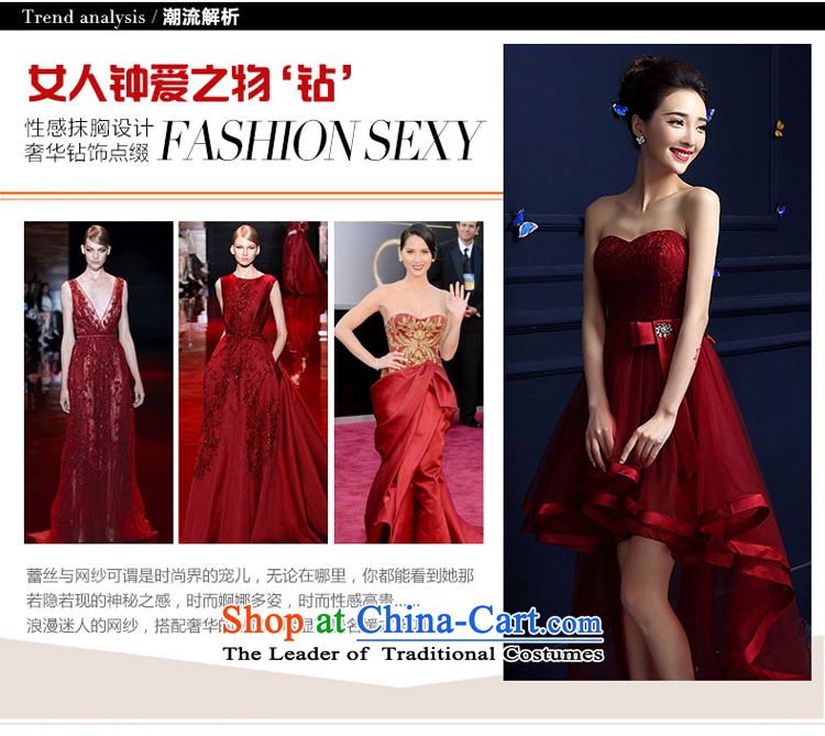 However Service Bridal Fashion spring length of 2015, Wedding Dress evening dresses and chest after long female summer short dark red L picture, prices, brand platters! The elections are supplied in the national character of distribution, so action, buy now enjoy more preferential! As soon as possible.