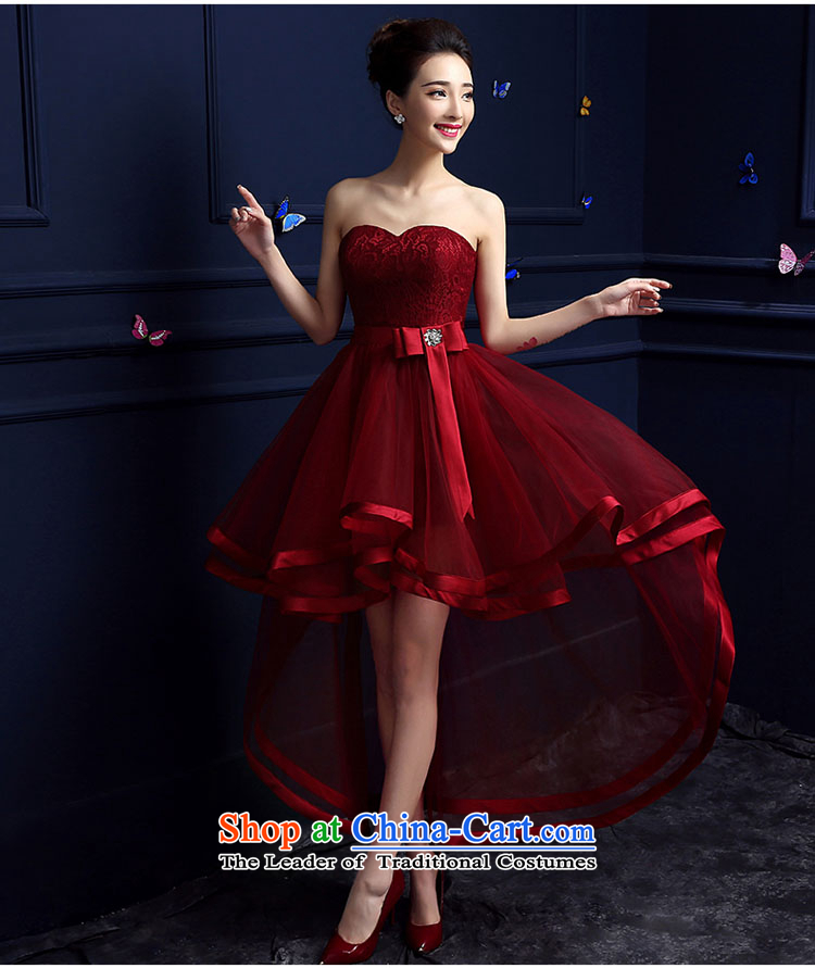However Service Bridal Fashion spring length of 2015, Wedding Dress evening dresses and chest after long female summer short dark red L picture, prices, brand platters! The elections are supplied in the national character of distribution, so action, buy now enjoy more preferential! As soon as possible.