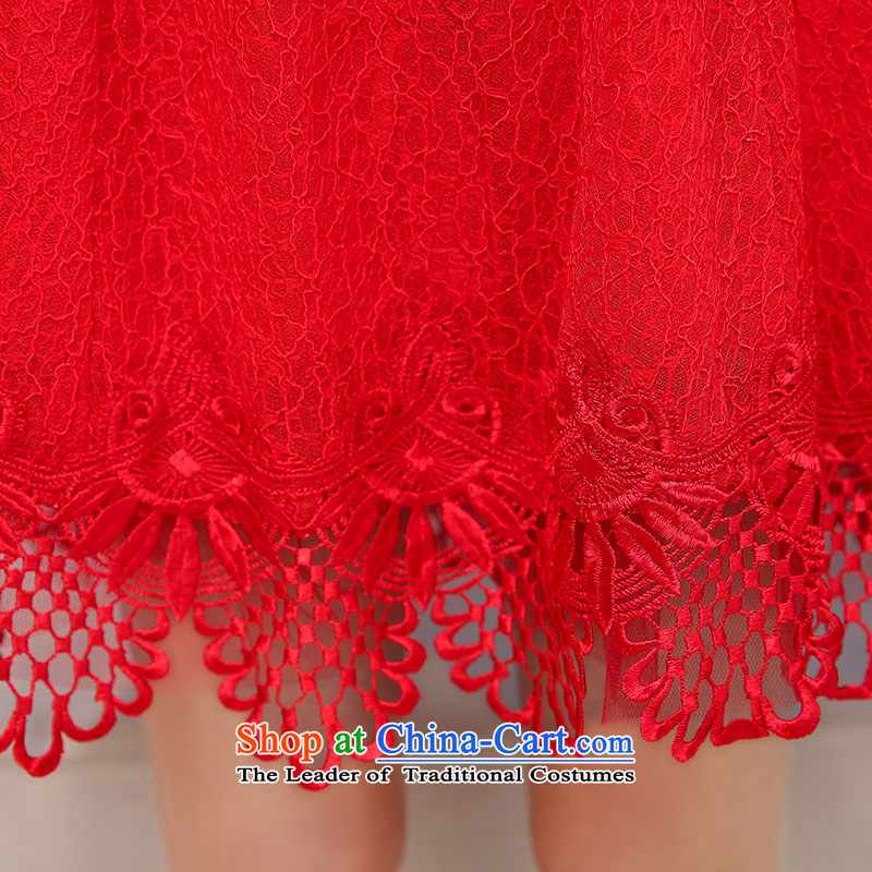 Replace the spring and autumn long-sleeved women VAGANTZAR2015-lace dresses toasters evening dresses large red bride back to door onto bows services 1525 Red M,VAGANTZAR,,, shopping on the Internet