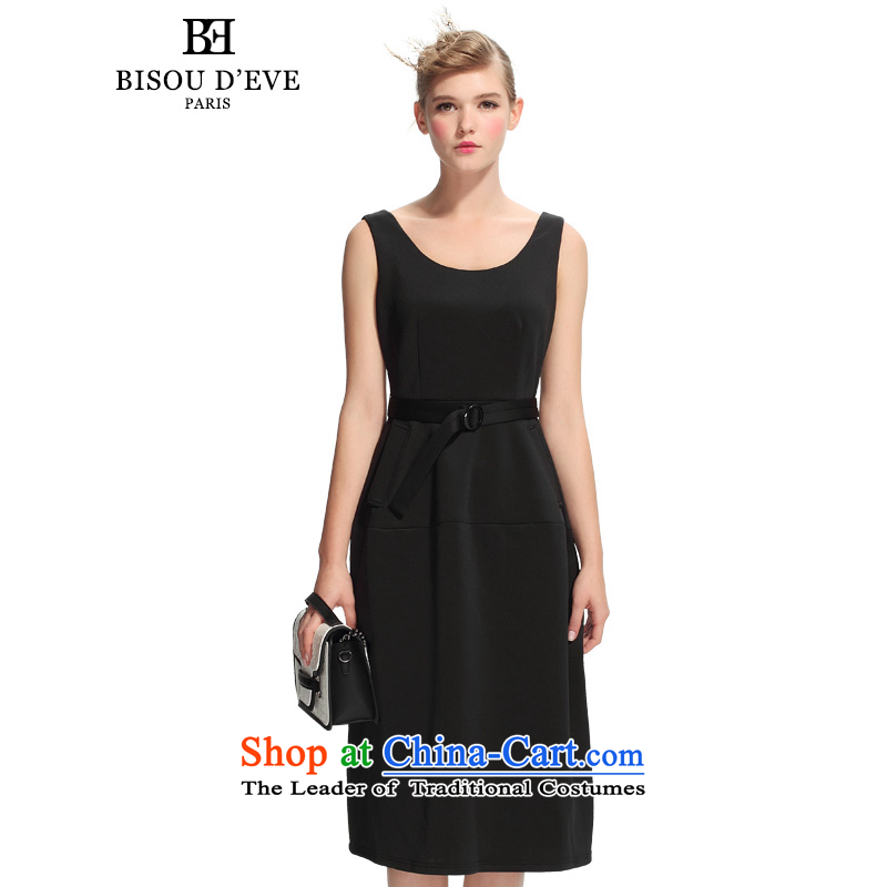 Mrs Diana be 2015 Pik autumn new round-neck collar sleeveless long antique dresses A skirt large skirt dress BH03134335 black?S