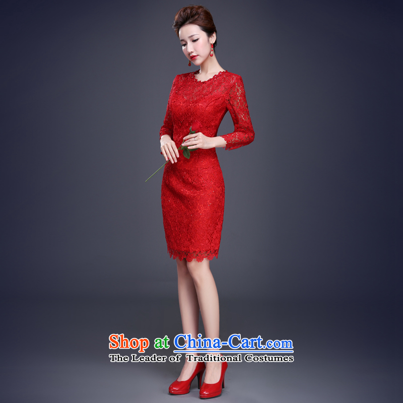 Jie mija bows qipao 2015 new services for summer red marriages evening dress short of small banquet evening dress female red S, Cheng Kejie mia , , , shopping on the Internet