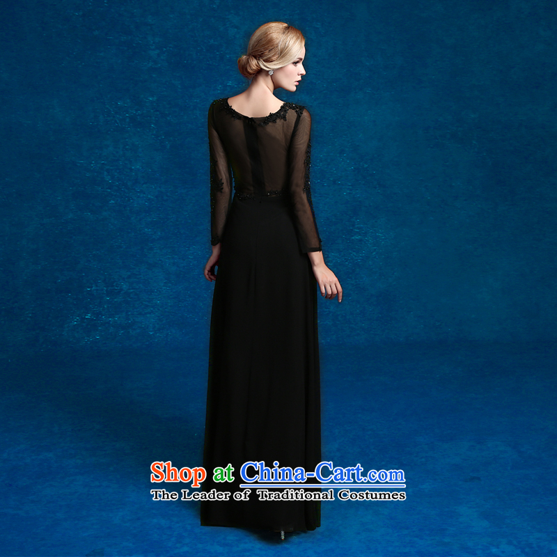 2015 new wedding dresses long long-sleeved Sau San evening dresses moderator dress annual graduation banquet evening dresses black tailored, does not allow for every JIAONI stephanie () , , , shopping on the Internet