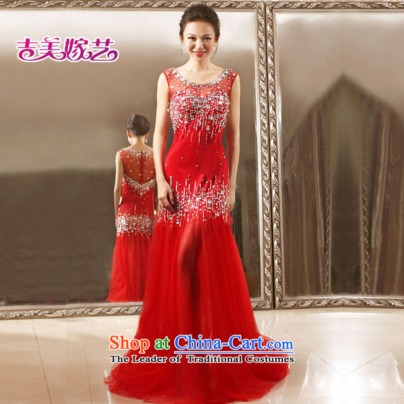 Wedding dress Kyrgyz-american married arts 2015 New 2 Korean dress LS7300 shoulder to align the bride dress red S Kyrgyz-american married arts , , , shopping on the Internet