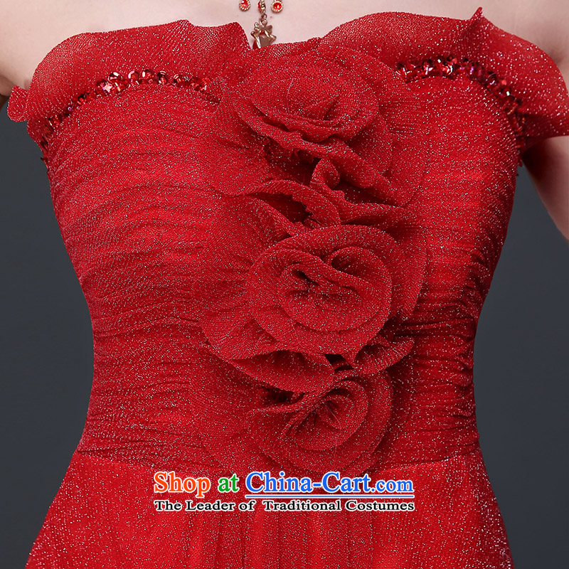 7 7 color tone 2015 new bride bows Services Mr Ronald long wedding Wedding Dress Short, wipe the chest evening dresses red female L046 Sau San red long S, 7 color 7 Tone , , , shopping on the Internet