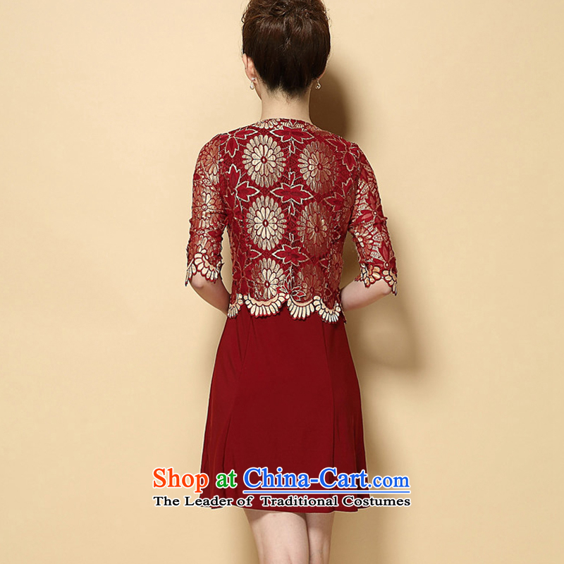  In 2015, the elderly, Mrs Rosanna Ure, Kosovo large wedding wedding mother with two piece suits in the skirt women 6351 sleeved red (pre-sale on 26 shipments), L, Kosovo Lucy (woxi) , , , shopping on the Internet