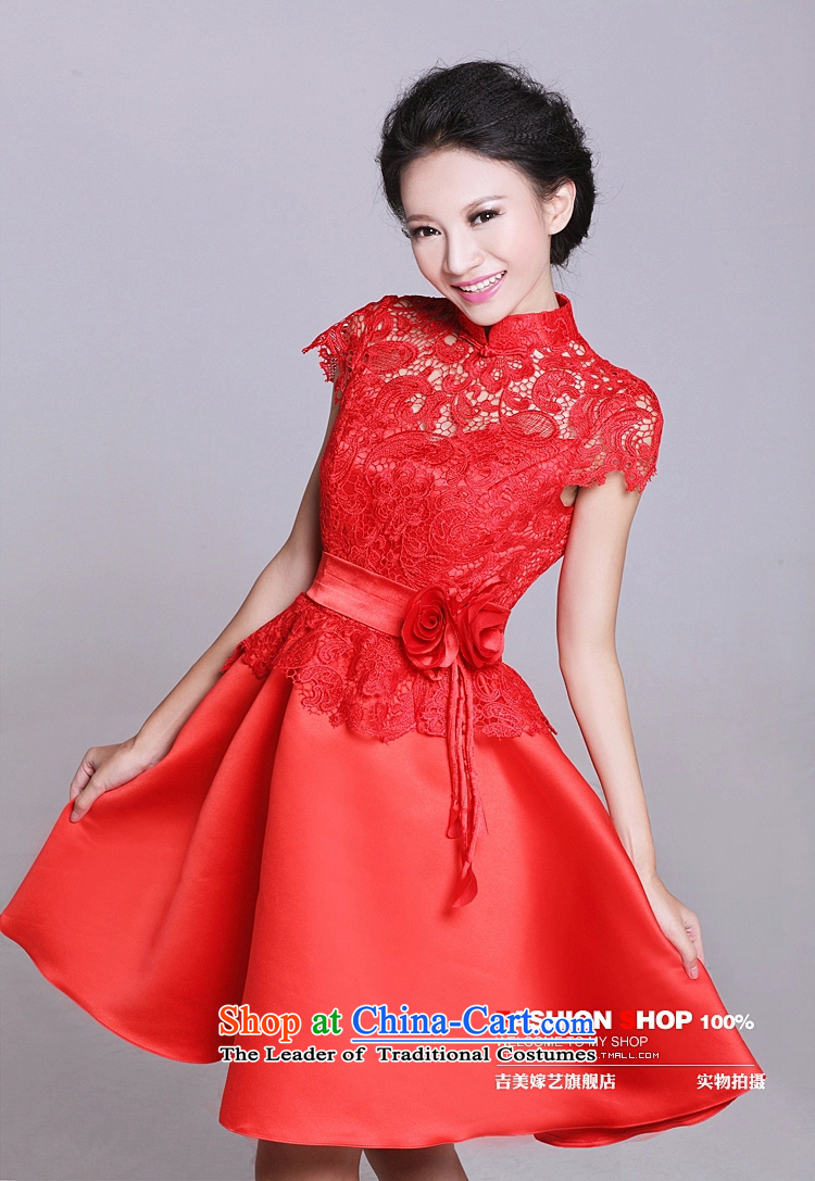 Wedding dresses bride small stylish bows service improvement 2015 New 6021 red retro lace short qipao short M picture, prices, brand platters! The elections are supplied in the national character of distribution, so action, buy now enjoy more preferential! As soon as possible.