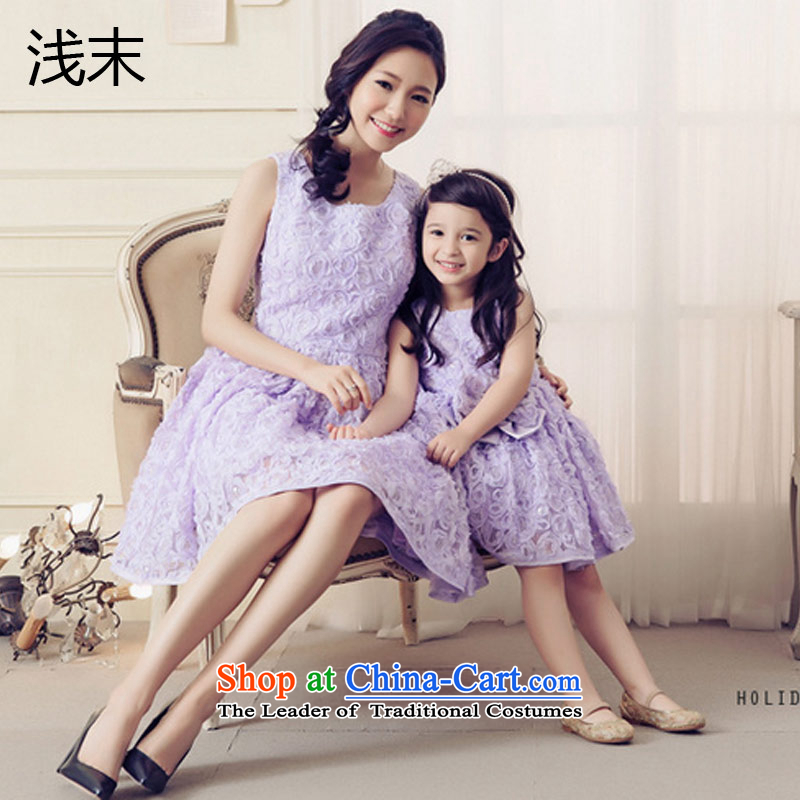 The end of the light (MO) Korean QIAN sweet rose embroidered with a bow tie big petticoats dress skirt summer parent-child AK103-AK303 120CM, white light at the end of children has been pressed shopping on the Internet