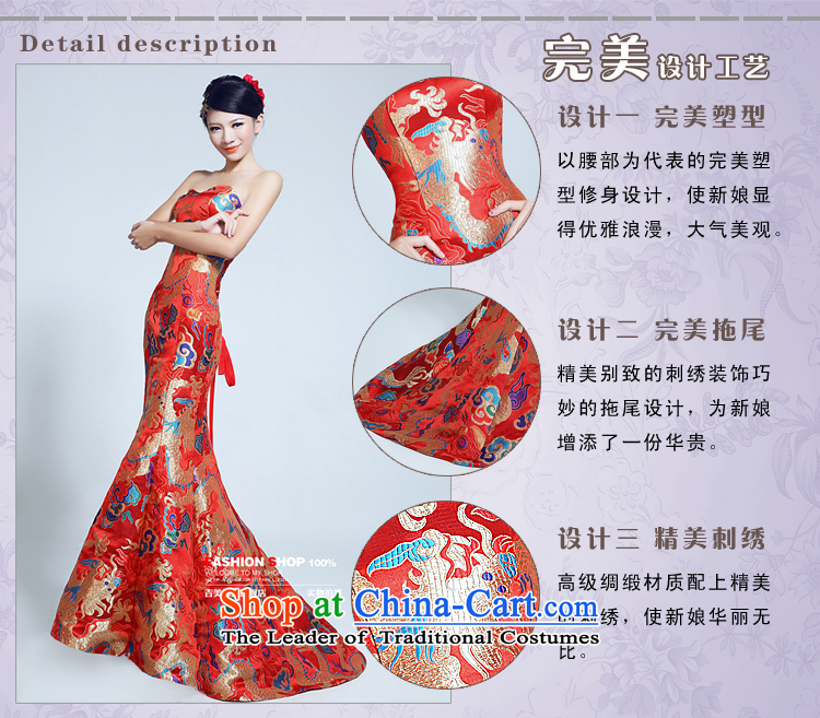 Pre-sale - dragon robe wedding dresses bride Chinese Kyrgyz-american married new video arts 2015 thin tail 6 029 red gold cheongsam red XS picture, prices, brand platters! The elections are supplied in the national character of distribution, so action, buy now enjoy more preferential! As soon as possible.