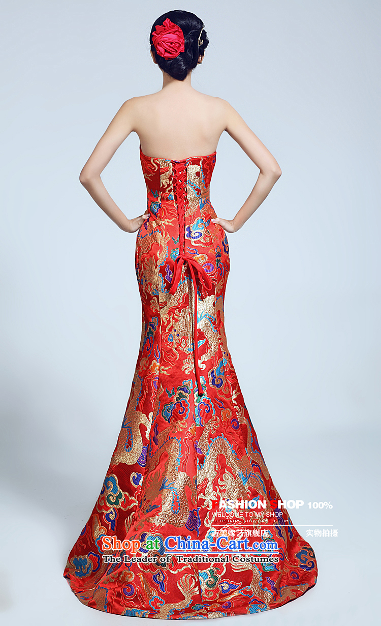 Pre-sale - dragon robe wedding dresses bride Chinese Kyrgyz-american married new video arts 2015 thin tail 6 029 red gold cheongsam red XS picture, prices, brand platters! The elections are supplied in the national character of distribution, so action, buy now enjoy more preferential! As soon as possible.