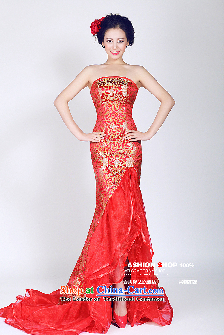 Wedding dress Kyrgyz-american married new anointed arts 2015 Korean Red Dress chest LT961 bridal dresses crowsfoot red XS picture, prices, brand platters! The elections are supplied in the national character of distribution, so action, buy now enjoy more preferential! As soon as possible.