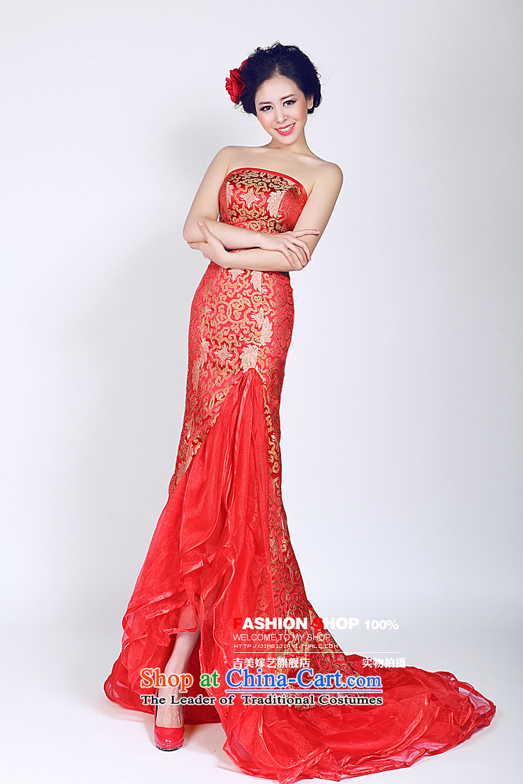 Wedding dress Kyrgyz-american married new anointed arts 2015 Korean Red Dress chest LT961 bridal dresses crowsfoot red XS picture, prices, brand platters! The elections are supplied in the national character of distribution, so action, buy now enjoy more preferential! As soon as possible.